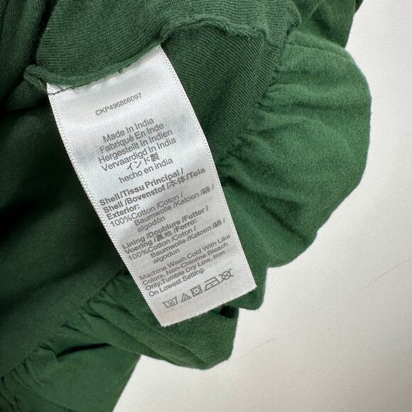 Madewell Sleeveless Crewneck Bubble Top Cotton Pleated Draped Green Small NWT - Picture 11 of 13